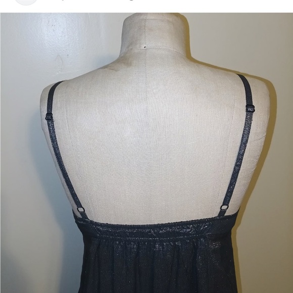 Rebecca Taylor Vintage Y2K Gunmetal Metallic Silk Mini Dress 4 - Picture 4 of 6